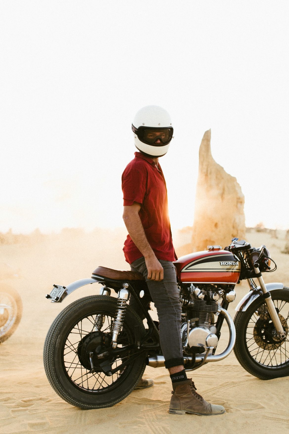 Motorfiets met man Motorfiets met man